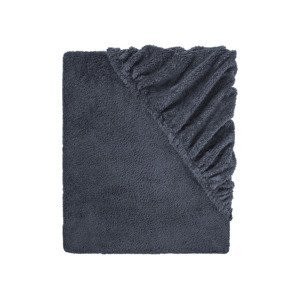 LIVARNO home Fleecové napínací prostěradlo, 180–200 x (navy modrá / šedá)