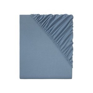 LIVARNO home Žerzejové napínací prostěradlo, 140–160 x 200 cm (modrá)