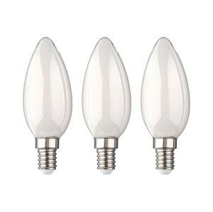 LIVARNO home Filamentová LED žárovka (svíčka E14, mléčná, 3 kusy)