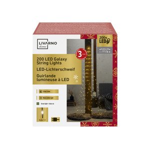 LIVARNO home Světelný LED řetěz, 200 LED (drát/černá)