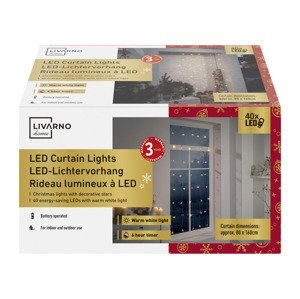 LIVARNO home Světelný LED závěs, 40 LED (světelný LED závěs hvězdy)