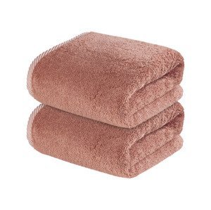 LIVARNO home Froté ručník, 50 x 100 cm, 2 kusy (růžová)
