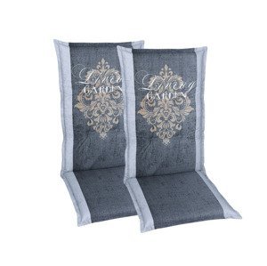 GO-DE Textil Sada podsedáků Living Garden, 2dílná (garden furniture cushion, šedá , vysoká opěrka, 2 kusy)