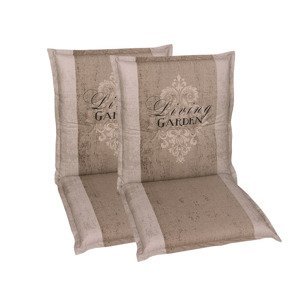 GO-DE Textil Sada podsedáků Living Garden, 2dílná (garden furniture cushion, béžová, nízká opěrka, 2 kusy)