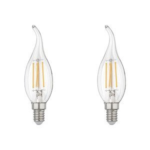 LIVARNO home Filamentová LED žárovka (svíčka odolná vůči větru E14, 2 kusy)