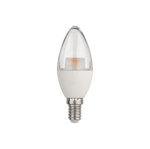 LIVARNO home LED žárovka (svíčka E14, 4,9 W průhledná)