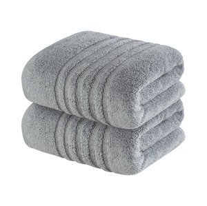 LIVARNO home Froté ručník, 50 x 100 cm, 500 g/m2, 2 kusy (tmavě šedá)