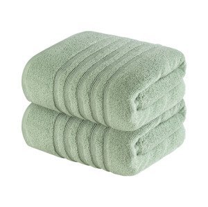 LIVARNO home Froté ručník, 50 x 100 cm, 500 g/m2, 2 kusy (světle zelená)