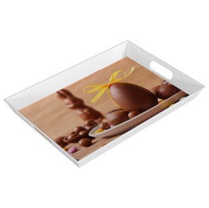 ERNESTO® Podnos, 50 x 35 cm (bílá-čokoládová)