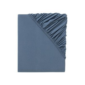 LIVARNO home Žerzejové napínací prostěradlo, 90-100 x 200 cm (tmavě modrá)