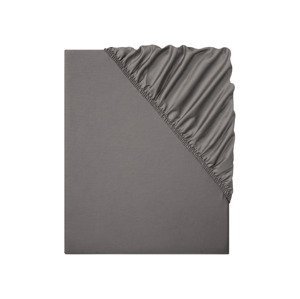 LIVARNO home Saténové napínací prostěradlo, 90-100 x 200 cm (tmavě šedá)