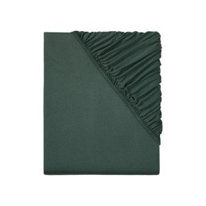 LIVARNO home Žerzejové napínací prostěradlo, 90–100 x 200 cm (tmavě zelená)