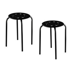 Sada plastových židlí, 2dílná, černá