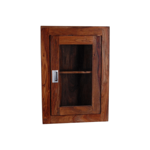 Nástěnná skříňka do koupelny Nela 40x60x15 z indického masivu palisandr / sheesham Světle medová