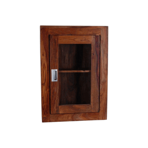Nástěnná skříňka do koupelny Nela 40x60x15 z indického masivu palisandr / sheesham Tmavě medová