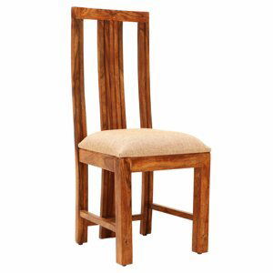 Židl s polstrovaným sedákem z indického masivu palisandr / sheesham Světle medová