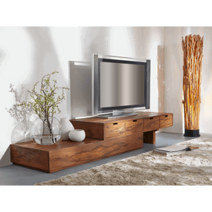 TV stolek 260x40x60 z indického masivu palisandr / sheesham Světle medová
