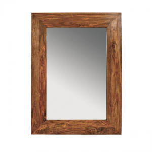 Zrcadlo Rami 90x120 z indického masivu palisandr / sheesham Světle medová