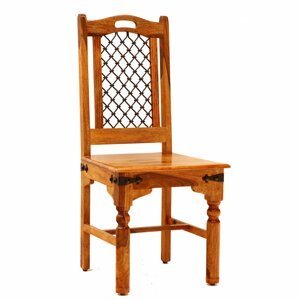 Židle Jali s kovovým výpletem z indického masivu palisandr / sheesham