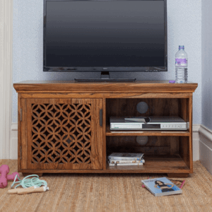 TV stolek Mira 120x50x45 z indického masivu palisandr / sheesham Světle medová