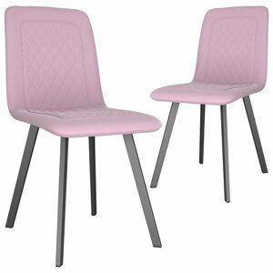 Jídelní židle 2 ks samet / kov Dekorhome Růžová