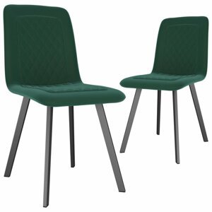 Jídelní židle 2 ks samet / kov Dekorhome Zelená