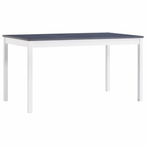 Jídelní stůl masivní dřevo Dekorhome Bílá / šedá