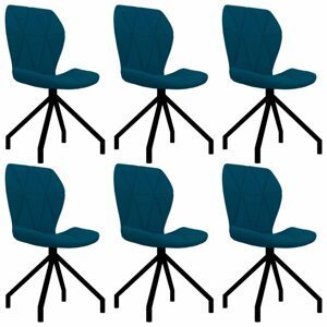 Jídelní židle 6 ks umělá kůže Dekorhome Modrá