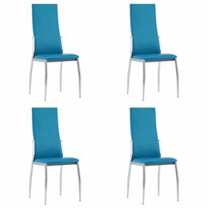 Jídelní židle 4 ks umělá kůže Dekorhome Modrá