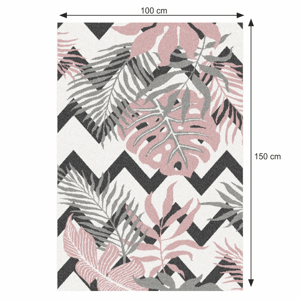 Koberec SELIM šedá / růžová / bílá Tempo Kondela 100x150 cm