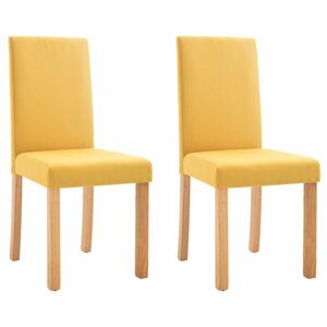 Jídelní židle 2 ks látka / kaučukovník Dekorhome Žlutá