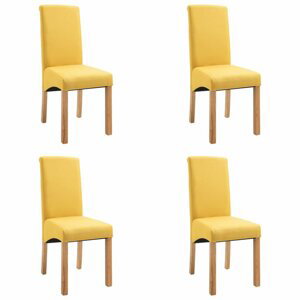 Jídelní židle 4 ks látka / dřevo Dekorhome Žlutá
