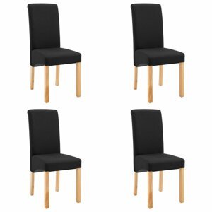 Jídelní židle 4 ks látka / dřevo Dekorhome Černá