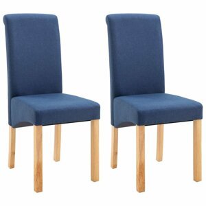 Jídelní židle 2 ks látka / dřevo Dekorhome Modrá