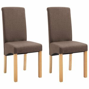 Jídelní židle 2 ks látka / dřevo Dekorhome Hnědá