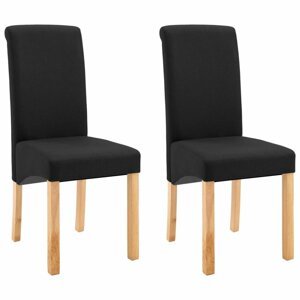 Jídelní židle 2 ks látka / dřevo Dekorhome Černá