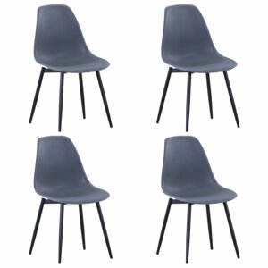 Jídelní židle 4 ks plast / kov Dekorhome Šedá