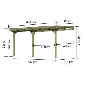 Dřevěná pergola ECO B 433 cm Dekorhome 303 cm