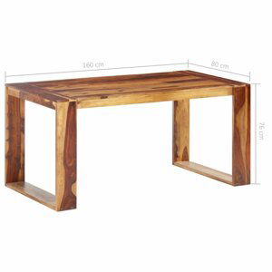 Jídelní stůl sheesamové dřevo Dekorhome 160x80x76 cm