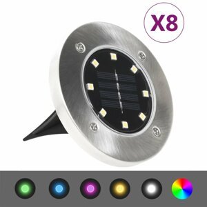 Solární světlo do země 8 ks LED RGB barva Dekorhome