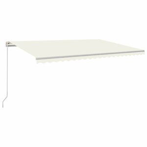 Ručně zatahovací markýza s LED světlem 500x350 cm Dekorhome Krémová