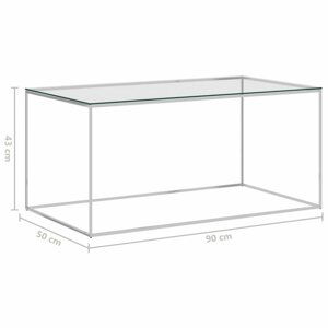 Konferenční stolek stříbrný Dekorhome 90x50x43 cm