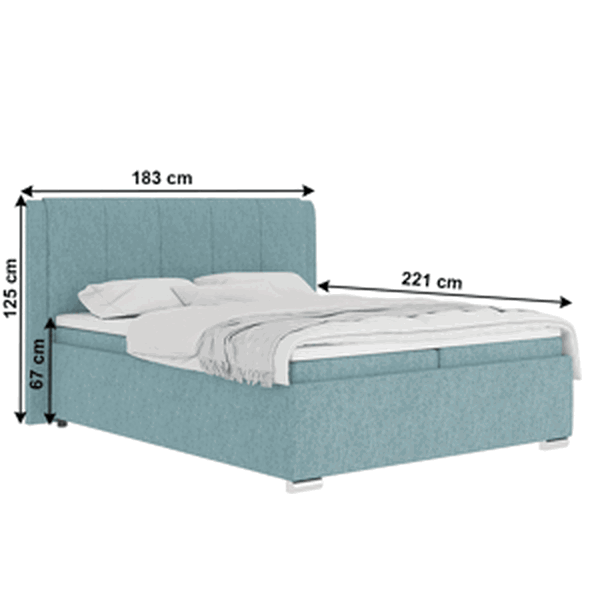 Boxspringová postel LORENA mentolová Tempo Kondela 160 x 200 cm