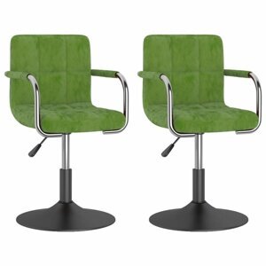 Otočná jídelní židle 2 ks samet / kov Dekorhome Světle zelená