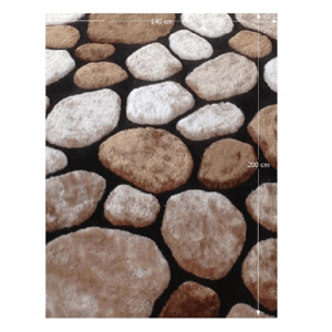 Shaggy koberec PEBBLE TYP 2 hnědá / černá Tempo Kondela 140x200 cm
