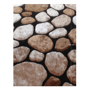Shaggy koberec PEBBLE TYP 2 hnědá / černá Tempo Kondela 200x300 cm