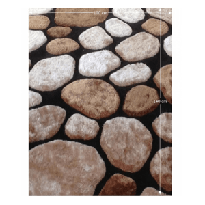 Shaggy koberec PEBBLE TYP 2 hnědá / černá Tempo Kondela 100x140 cm