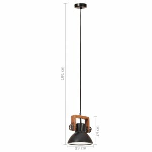 Závěsná lampa černá / mangovník Dekorhome 19 cm