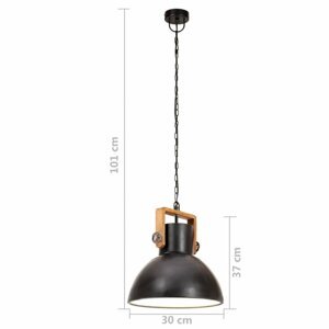 Závěsná lampa černá / mangovník Dekorhome 30 cm