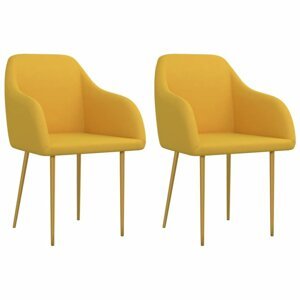 Jídelní židle 2 ks samet / kov Dekorhome Žlutá